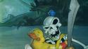 Pirates funny skeletons digital art wallpaper