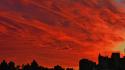 Sunset clouds cityscapes red wallpaper