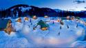 Switzerland forests huts snow winter wallpaper