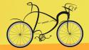 Artwork bicycles drawings yellow wallpaper