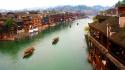 Cityscapes china rivers rainbow bridge cities fenghuang wallpaper