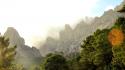 Corsica sun canyon clouds forests wallpaper