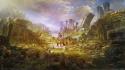 Fantasy art battle of the immortals fictional landscapes wallpaper