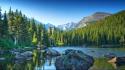 National park rocky mountains forests lakes landscapes wallpaper