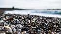 Nature stones pebbles depth of field sea beach wallpaper