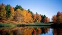 Nature trees autumn lakes reflections colors wallpaper
