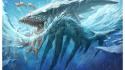 Ocean monsters creatures underwater sea wallpaper