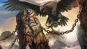 Rocks eagles fantasy art prometheus chains greek mythology wallpaper