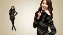 Smiling singers im yoona k-pop simple background wallpaper