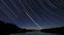 Stars long exposure lakes star trails forest wallpaper