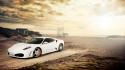 Sun sand white cars ferrari sunlight sports wallpaper
