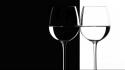 Water black and white minimalistic wine glass wallpaper