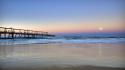 Horizon dawn waves shore california docks sea wallpaper