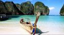 Nature beach islands boats phi sea wallpaper
