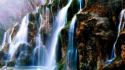 Nature rocks waterfalls wallpaper
