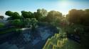 Water sand trees forest grass minecraft pigs realism wallpaper