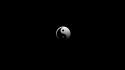 Black and white minimalistic yin yang wallpaper