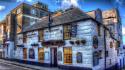 Houses buildings town tavern street townscape wallpaper