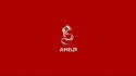 Computers brands logos components amd red background logo wallpaper