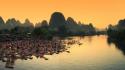 Forests china pier town boats dome rivers wallpaper