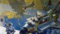 Shuttle science fiction artwork astronaut robert mccal wallpaper