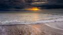 Sunset ocean clouds sea beach wallpaper