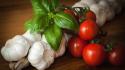 Vegetables food garlic tomatoes wallpaper