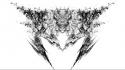 White rorschach apophysis test symmetric fractal inkblot wallpaper