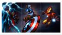 Digital art marvel the avengers mjolnir shields wallpaper