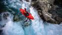 Kayak waterfalls rivers rapids wallpaper