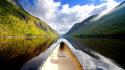 Landscapes new zealand rivers canoe reflections wallpaper
