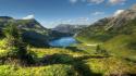 Mountains landscapes nature forests lakes wallpaper