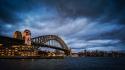 Sydney city lights australia harbour bridge nightlife wallpaper