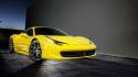 Yellow cars ferrari 458 italia static vorsteiner wallpaper