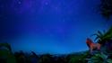 Animated movies the lion king jungle night sky wallpaper