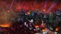 Armageddon city lights cityscapes digital art fire wallpaper