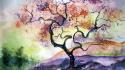 Artwork cherry tree paintings watercolor wallpaper