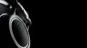 Black and white headphones macro music wallpaper