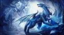 Blue fantasy dragon wallpaper
