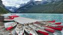 Canada alberta boats lake louise wallpaper