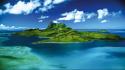 French polynesia tahiti beaches blue clouds wallpaper