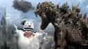 Godzilla stay puft marshmallow man vs. mechagodzilla wallpaper