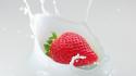 Strawberry milk splash wallpaper