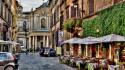 Alley cafe italy roma architecture wallpaper