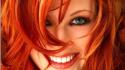 Blue eyes hair in face play red redhead wallpaper