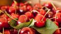 Cherries close-up fruits wallpaper