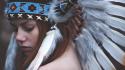 Cosplay redheads feathers head dress wallpaper