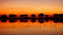 Dawn landscapes nature reflections silhouettes wallpaper