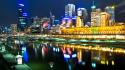 Australia melbourne cityscapes midnight wallpaper