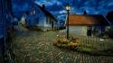 Cityscapes norwegian norway town street wallpaper